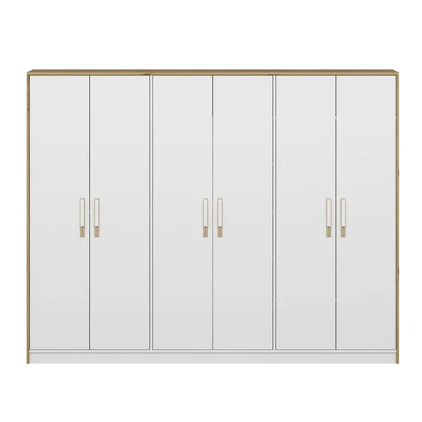 Minar Mitra 6 Kapak Dolap-Düz Beyaz-Artisan - Resim 5