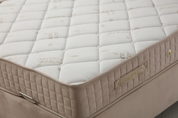 Minar Flow Baza Başlık Yatak Pedsiz 140X200 - Bej - Resim 4