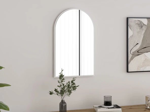 Minar Lotus Ayna Pano - Beyaz
