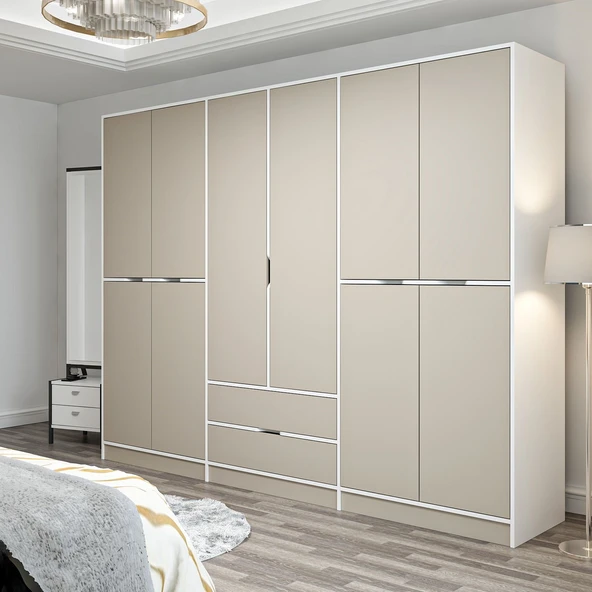 Minar Elina 6 Kapaklı Dolap Beyaz Kumtaşı - Resim 3