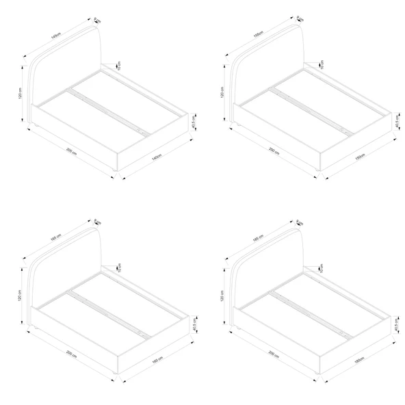 Minar Buffy Baza Başlık Yatak Seti 150X200 - Siyah Ayak Coco13 - Resim 6