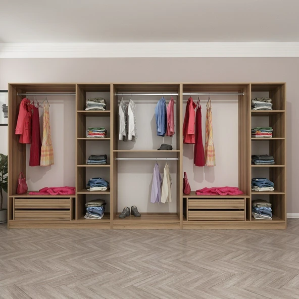 Minar Kale 190 8 Füme Cam Kapaklı 4Ç Dolap Dore Füme Cam - Resim 5