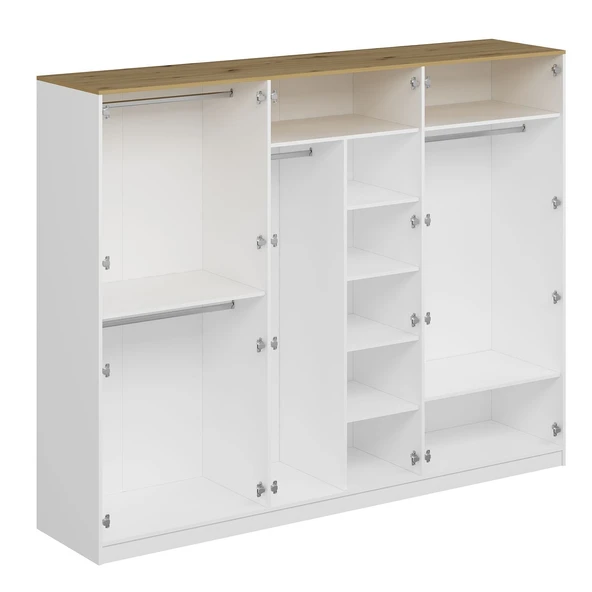 Minar Lotus 6 Kapılı 2 Ayna Dolap-Artisan-Beyaz - Resim 6