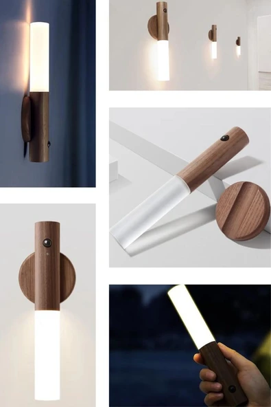 10 Adet Şarjlı Kablosuz Sensörlü Led Aplik Şarjlı Harekete Duyarlı Dokoratif Duvar Lambası - Resim 4