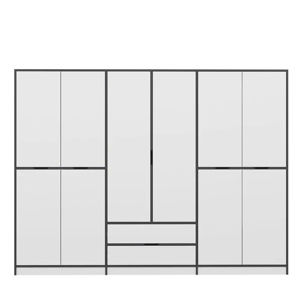 Minar Elina 6 Kapaklı Dolap Antrasit Beyaz - Resim 6