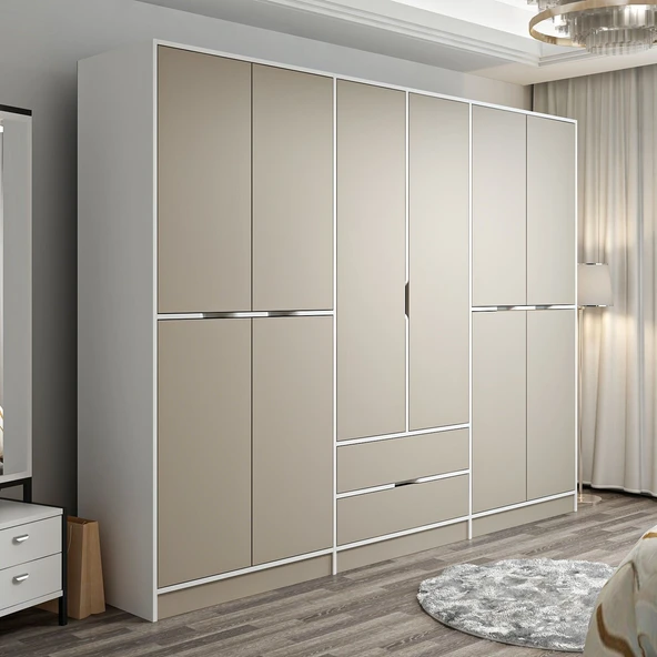 Minar Elina 6 Kapaklı Dolap Beyaz Kumtaşı - Resim 2