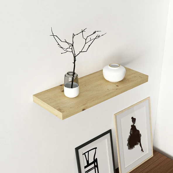 Minar Gizli Raf Tutuculu Duvar Rafı 60Cm-P.Beyaz - Resim 6