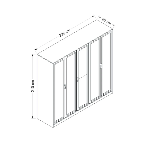 Minar Prıme 5 Kapak Mbrn 1 Aynalı Dolap-Kumtası - Resim 7