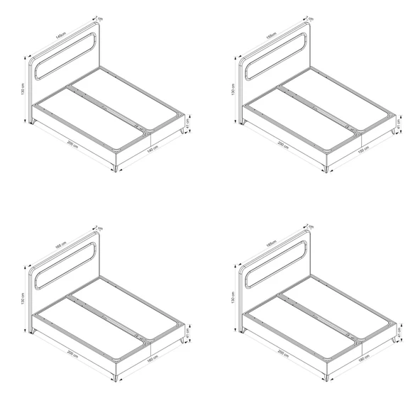 Minar Elegant Baza Başlık Yatak Seti 180X200 - Siyah Ayak Prime Keten 48 - Resim 6