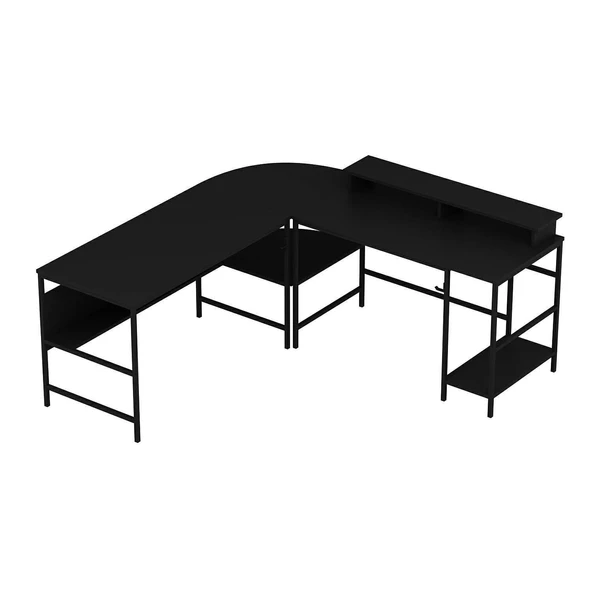 Minar Greta Köşe Masa Set (Led Işıklı) - Mat Siyah - 7