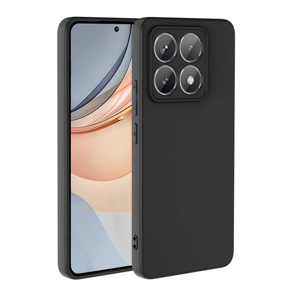 Xiaomi 14T Pro Kılıf Kadife Dolgulu Şık Candy Lansman Silikon Kapak Siyah