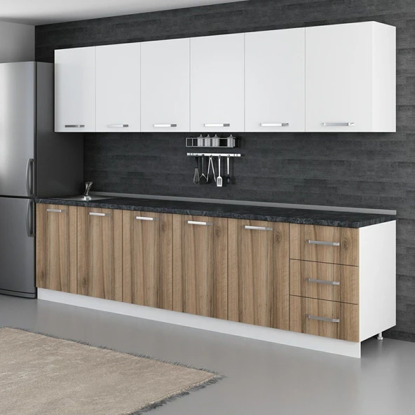 Minar 300 Cm Mutfak Dolabı Beyaz Dore 300-D1 - 5