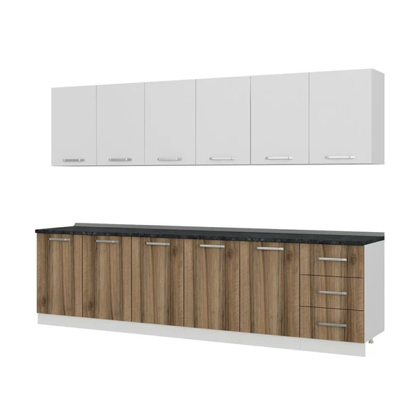 Minar 300 Cm Mutfak Dolabı Beyaz Dore 300-D1 - 4