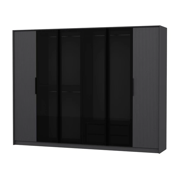 Minar Kale Luxe Soft 6 Kapaklı Mebran+Cam Dolap-Antrasit - 5