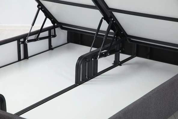 Minar Elegant Baza Başlık Yatak Seti 180X200 - Siyah Ayak Prime Keten 48 - Resim 3