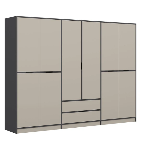 Minar Elina 6 Kapaklı Dolap Antrasit Kumtaşı - Resim 5