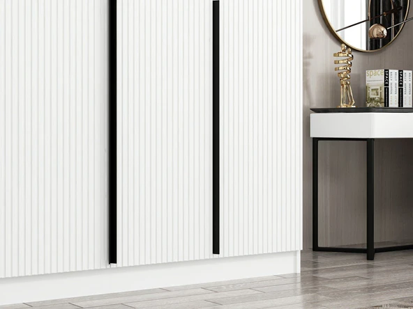 Minar Kale Plus190 4 Mebran Kapaklı 2Ç Dolap Beyaz Mebran - Resim 4