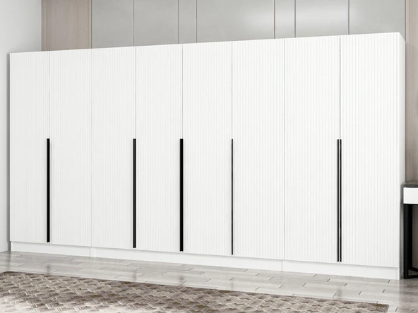 Minar Kale Plus190 8 Mebran Kapaklı 2Ç Dolap Beyaz Mebran - Resim 3