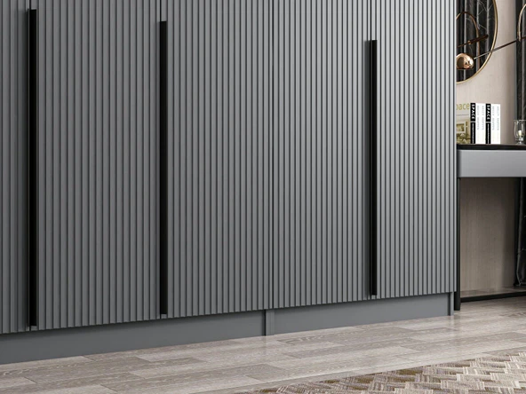 Minar Kale Plus190 7 Mebran Kapaklı 2Ç Dolap Antrasit Mebran - Resim 4