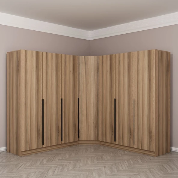 Minar Kaleplus190 7 Kapaklı 4 Çekmeceli Köşe Dolap Dore Dore Plus - Resim 2