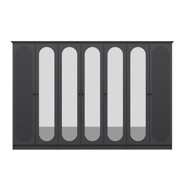 Minar Kale 190 7 Kapak 5A 2Ç Dolap Antrasit - Mebran Defne Ayna Antr - Resim 6