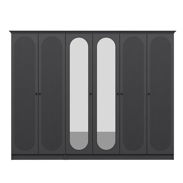 Minar Kale 190 6 Kapak 2A 2Ç Dolap Antrasit - Mebran Defne Ayna Antr - Resim 6