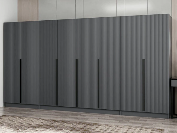 Minar Kale Plus190 8 Mebran Kapaklı 2Ç Dolap Antrasit Mebran - Resim 3