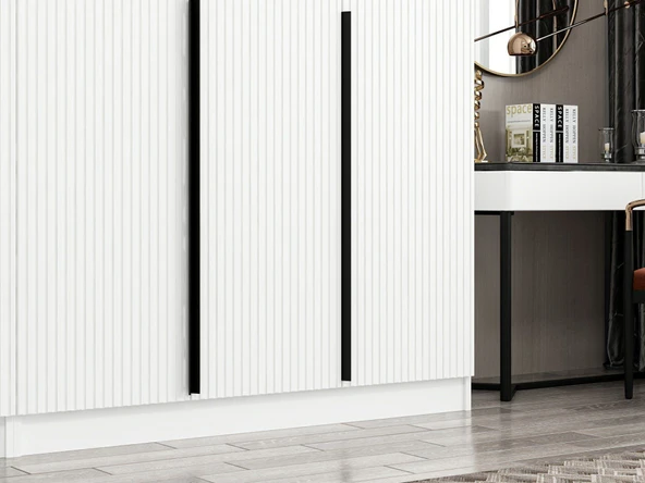 Minar Kale Plus190 5 Mebran Kapaklı 2Ç Dolap Beyaz Mebran - Resim 4