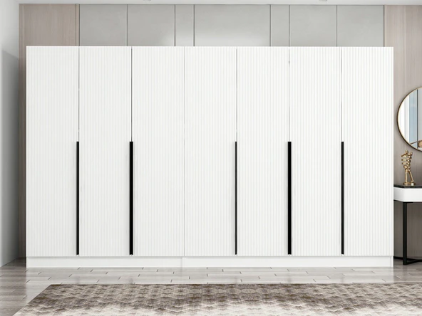 Minar Kale Plus190 7 Mebran Kapaklı 4Ç Dolap Beyaz Mebran - Resim 2