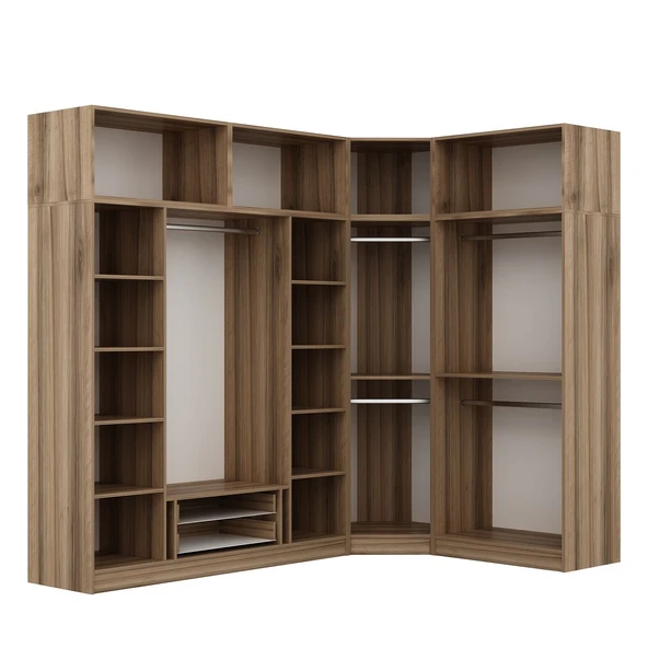 Minar Kaleplus190 7 Kapaklı 2 Çekmeceli Köşe Dolap Dore Dore Plus + Yüklük - Resim 5