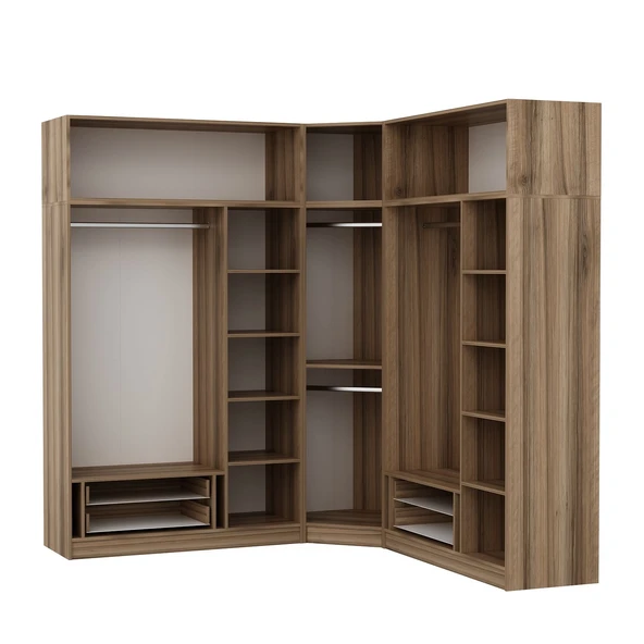 Minar Kaleplus190 7 Kapaklı 4 Çekmeceli Köşe Dolap Dore Dore Plus + Yüklük - Resim 7