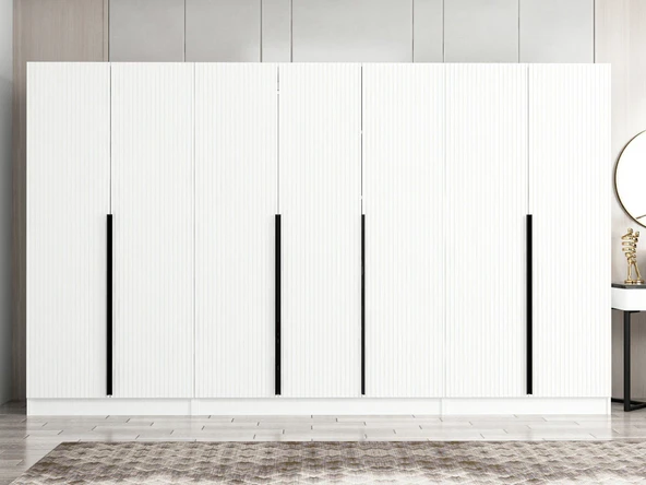 Minar Kale Plus190 7 Mebran Kapaklı 2Ç Dolap Beyaz Mebran - Resim 2