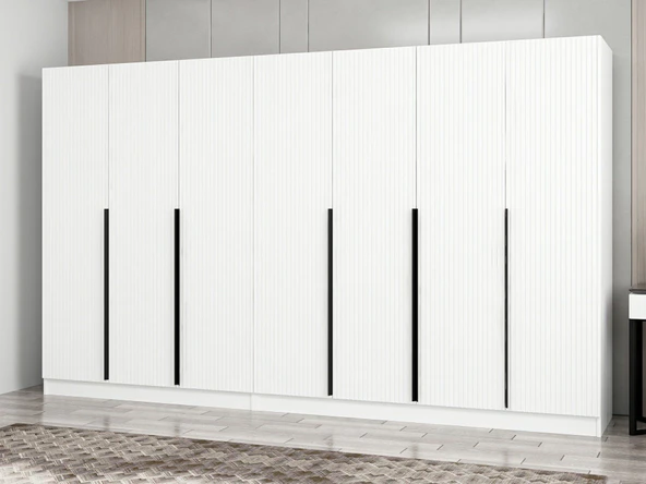 Minar Kale Plus190 7 Mebran Kapaklı 4Ç Dolap Beyaz Mebran - Resim 3