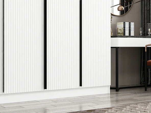 Minar Kale Plus190 6 Mebran Kapaklı 2Ç Dolap Beyaz Mebran - Resim 4