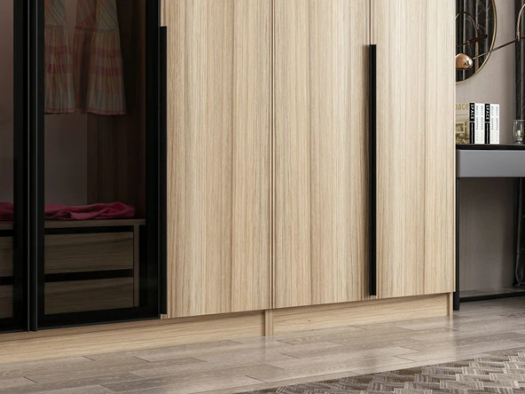 Minar Kale Plus190 7 Kapaklı 2Ç Dolap Dore Plus Dore Füme Cam - Resim 3