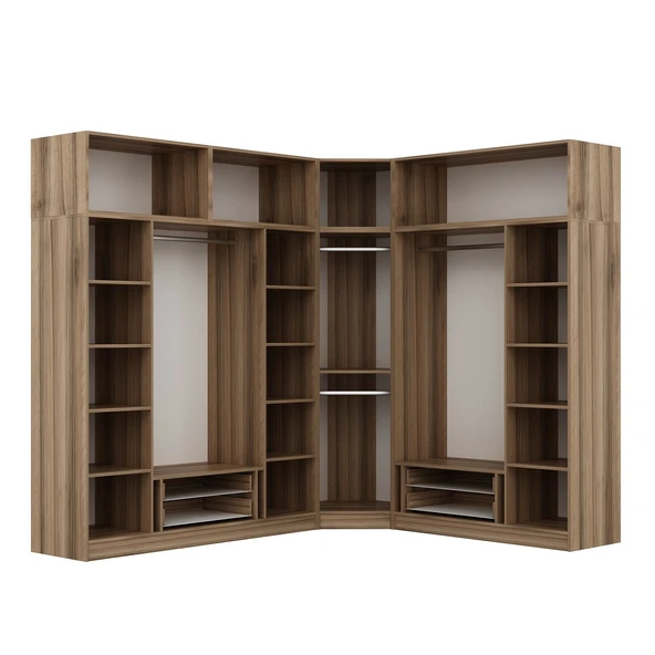 Minar Kaleplus190 8 Kapaklı 4 Çekmeceli Köşe Dolap Dore Dore Plus + Yüklük - Resim 7