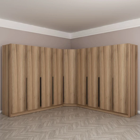 Minar Kaleplus190 9 Kapaklı 4 Çekmeceli Köşe Dolap Dore Dore Plus - Resim 2