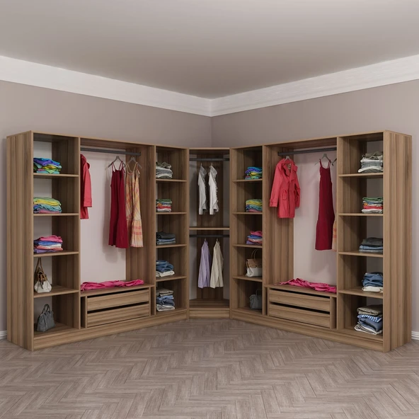 Minar Kaleplus190 9 Kapaklı 4 Çekmeceli Köşe Dolap Dore Dore Plus - Resim 5