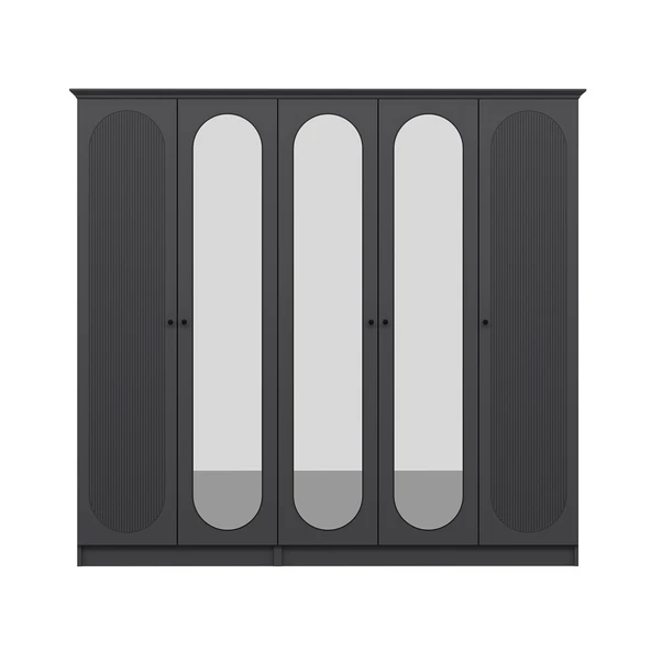 Minar Kale 190 5 Kapak 3A 2Ç Dolap Antrasit - Mebran Defne Ayna Antr - Resim 6