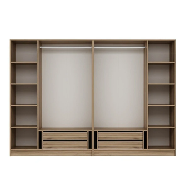 Minar Kale Plus190 6 Kapaklı 4Ç Dolap Dore Plus Dore Füme Cam - Resim 7