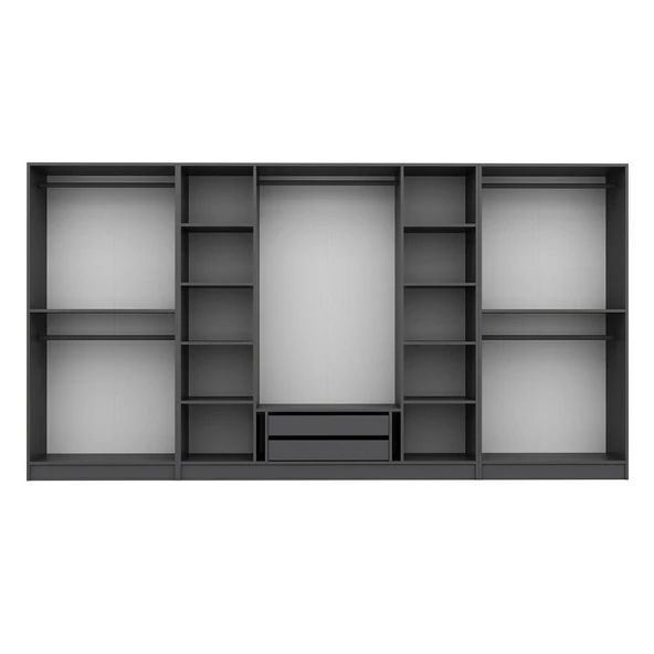 Minar Kale Plus190 8 Mebran Kapaklı 2Ç Dolap Antrasit Mebran - Resim 7