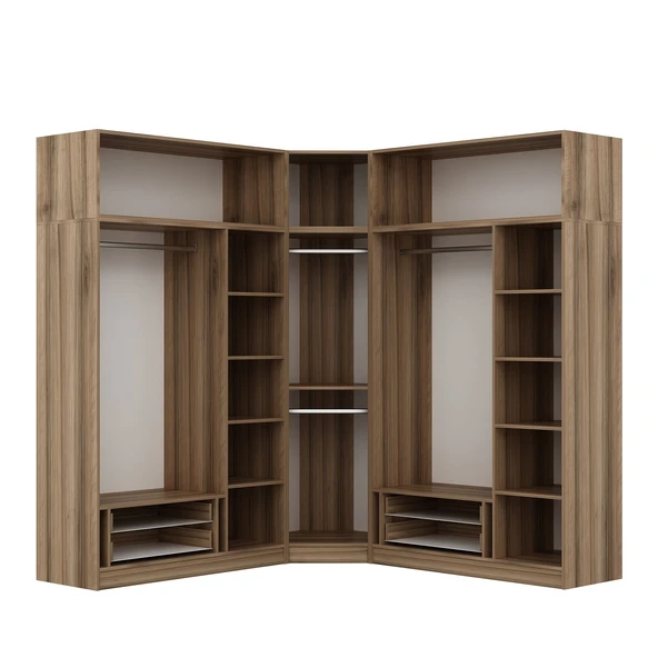 Minar Kaleplus190 7 Kapaklı 4 Çekmeceli Köşe Dolap Dore Dore Plus + Yüklük - Resim 6