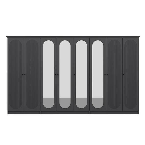 Minar Kale 190 8 Kapak 4A 4Ç Dolap Antrasit - Mebran Defne Ayna Antr - Resim 6