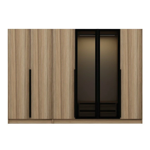 Minar Kale Plus190 6 Kapaklı 2Ç Dolap Dore Plus Dore Füme Cam - Resim 6