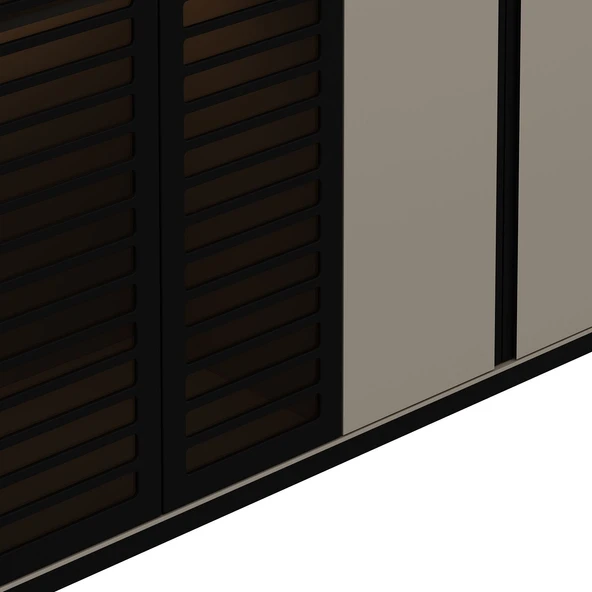 Minar Star 6 Kapaklı Mbrn Dolap Soft- Kumtası Siyah - Resim 7