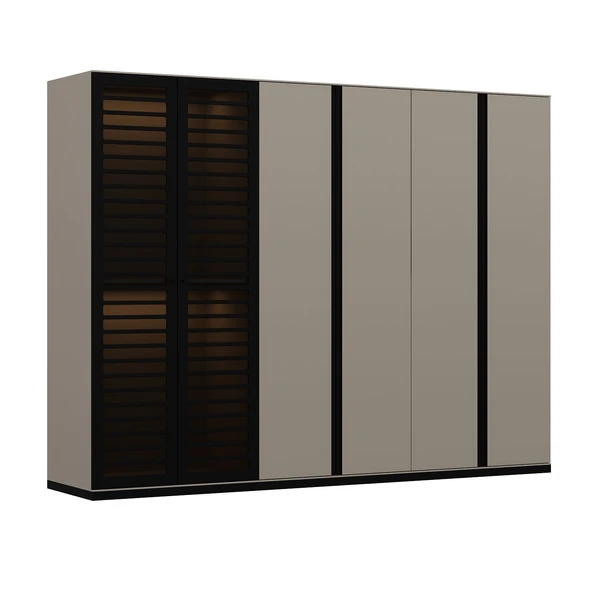 Minar Star 6 Kapaklı Mbrn Dolap Soft- Kumtası Siyah - Resim 5