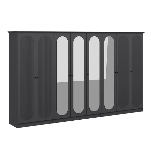 Minar Kale 190 8 Kapak 4A 4Ç Dolap Antrasit - Mebran Defne Ayna Antr - Resim 5