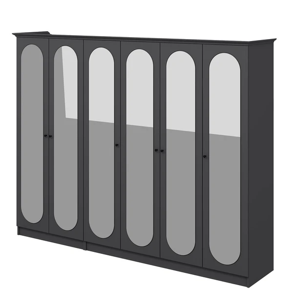 Minar Kale 190 6 Kapak 6A 2Ç Dolap Antrasit - Mebran Defne Ayna Antr - Resim 7