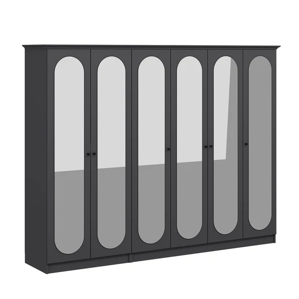 Minar Kale 190 6 Kapak 6A 2Ç Dolap Antrasit - Mebran Defne Ayna Antr - Resim 5