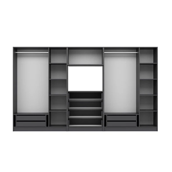 Minar Kale190 6 Kapaklı 4 Çekmeceli Tv Modüllü Dolap Antrasit - Resim 7